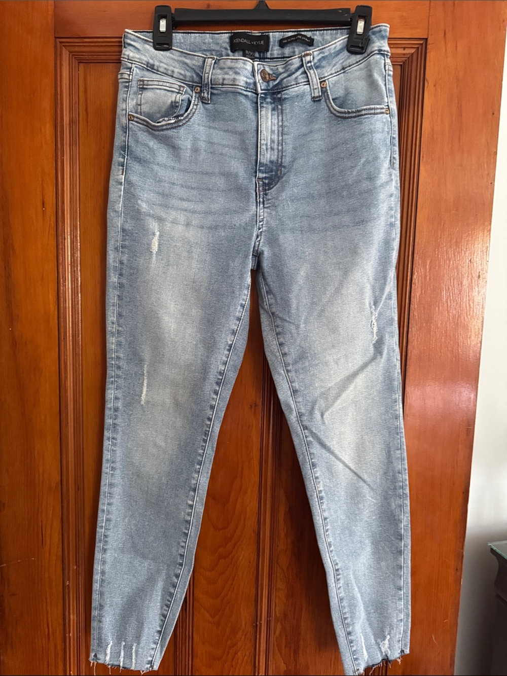 Kendall & Kylie Faded Light Blue High-Rise Skinny Jeans